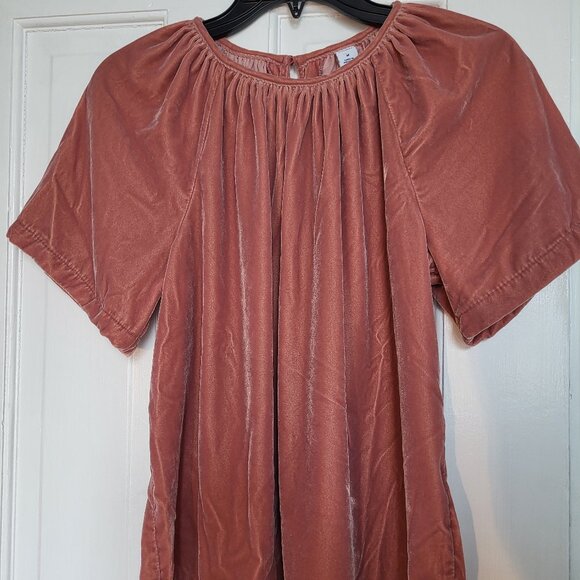Dusty Rose Velvet Top Size M - Picture 1 of 6